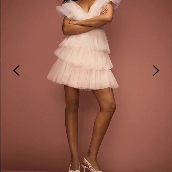 Betsey Johnson Cream Tiered Mini Dress - Picture 4 of 10